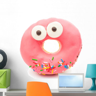 Creative Doughnut Wall Decal shown on a wall