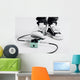 Black and white guitar player stomp on color effect Wall Mural