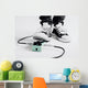 Black and white guitar player stomp on color effect Wall Mural