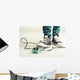 Rock player in sneakers stomp guitar overdrive pedal Wall Mural