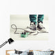 Rock player in sneakers stomp guitar overdrive pedal Wall Mural