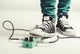 Rock Player In Sneakers Stomp Guitar Overdrive Pedal Wall Decal