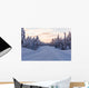 Winter landscape road in Lapland Wall Mural