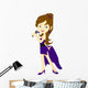 young pretty girl singing Wall Decal