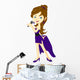 young pretty girl singing Wall Decal