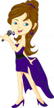 Young Pretty Girl Singing Wall Decal