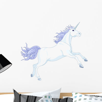 Fairy Unicorn Wall Decal shown on a wall