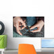 woman's hands crocheting Wall Mural