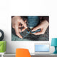 woman's hands crocheting Wall Mural
