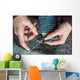 woman's hands crocheting Wall Mural