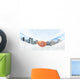 Hansshake of two businessmen on a city background Wall Mural