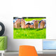 Family relaxing on the grass Wall Mural