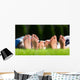 Family relaxing on the grass Wall Mural