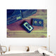 old cassette tape and player ,vintage style Wall Mural
