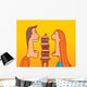 Couple sharing a huge hamburger Wall Mural
