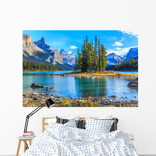 Spirit Island in Maligne Lake Wall Mural