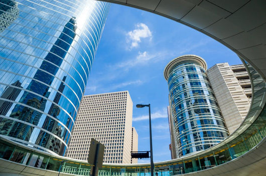 Skyscrapers Against Blue Sky In Downtown Of Houston, Texas Wall Decal