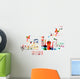 Colorful musical instruments design Wall Decal