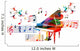 Colorful piano design with hummingbirds Wall Decal