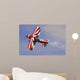 Red white biplane Wall Mural