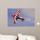 Red white biplane Wall Mural