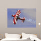 Red white biplane Wall Mural