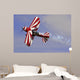 Red white biplane Wall Mural