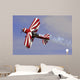 Red white biplane Wall Mural