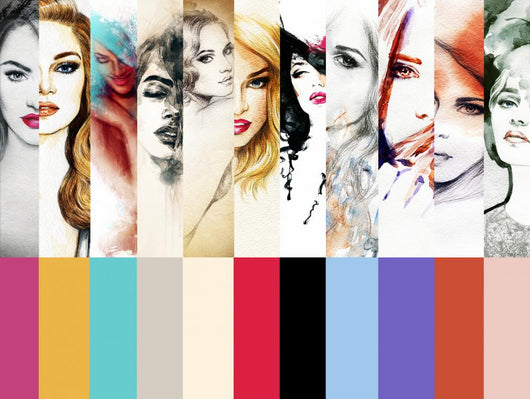Collage Fashion Illustrations. Woman Portrait Fashion Background Wall Decal