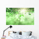 Leaves and grass against a defocussed background Wall Mural