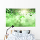 Leaves and grass against a defocussed background Wall Mural