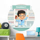 Apothecary behind the Counter at Pharmacy Round Banner Wall Decal