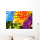 Abstract background. Oil painting - flowers Wall Mural