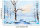 oil painting winter landscape, frozen river in the forest, color Wall Mural