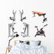exercise machines isolated on white background Wall Decal