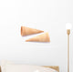 Empty sugar waffle cones on white background Wall Decal