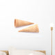 Empty sugar waffle cones on white background Wall Decal