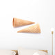 Empty sugar waffle cones on white background Wall Decal