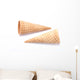 Empty sugar waffle cones on white background Wall Decal