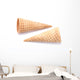 Empty sugar waffle cones on white background Wall Decal