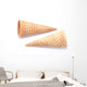 Empty sugar waffle cones on white background Wall Decal