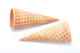 Empty Sugar Waffle Cones On White Background Wall Decal