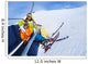 Little skier boy with mother lift on mountain Wall Mural