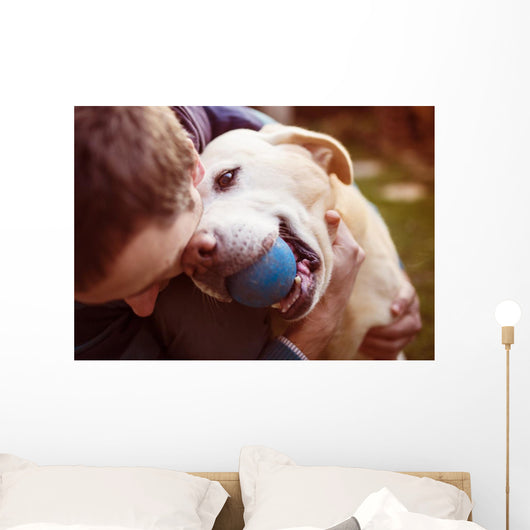 Man and dog Wall Mural