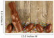 Chocolate Easter eggs and bunny border on wood Wall Mural