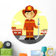 Firefighter with Fire Hose Wall Decal