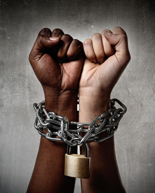 Black And White Ethnicity Hands Locked In Racial Understanding Wall Decal