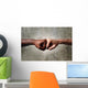 black African American ethnic fist vs white Caucasian Wall Mural
