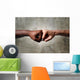black African American ethnic fist vs white Caucasian Wall Mural