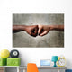 black African American ethnic fist vs white Caucasian Wall Mural